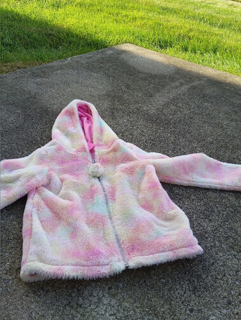 Isaac Mizrahi Pastel Multicolor Plush Hooded Jacket